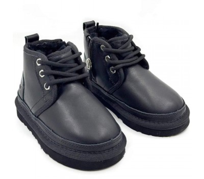 UGG KIDS NEUMEL ZIP LEATHER BLACK UGG KIDS NEUMEL ZIP LEATHER BLACK
