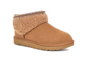 UGG CLASSIC ULTRA MINI LACK MAXI CURLY BOOT CHESTNUT
