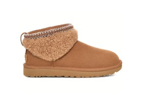 UGG CLASSIC ULTRA MINI LACK MAXI CURLY BOOT CHESTNUT