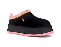 UGG WOMEN'S TASMAN TAZZ BLACK TROPICAL PINK
