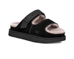 UGG WOMEN'S GREENPORT STRAP SLIDE BLACK
