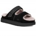 UGG WOMEN'S GREENPORT STRAP SLIDE BLACK