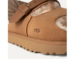 UGG WOMEN'S GREENPORT STRAP SLIDE CHESTNUT 