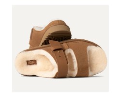 UGG WOMEN'S GREENPORT STRAP SLIDE CHESTNUT 