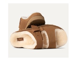 UGG WOMEN'S GREENPORT STRAP SLIDE CHESTNUT 