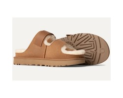 UGG WOMEN'S GREENPORT STRAP SLIDE CHESTNUT 