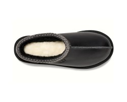 UGG WOMEN'S TASMAN SLIPPERS LEATHER REGEN BLACK UGG WOMEN'S TASMAN SLIPPERS LEATHER REGEN BLACK