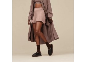 UGG WOMEN'S TASMAN SLIPPERS LEATHER REGEN IRONWOOD