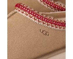 UGG WOMEN'S TASMAN SLIPPERS SAND DARK CHERRY