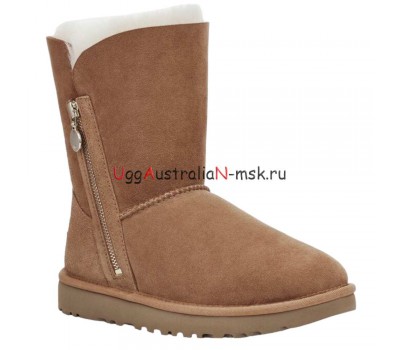 UGG BAILEY SHORT ZIP CHESTNUT