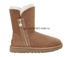 UGG BAILEY SHORT ZIP CHESTNUT