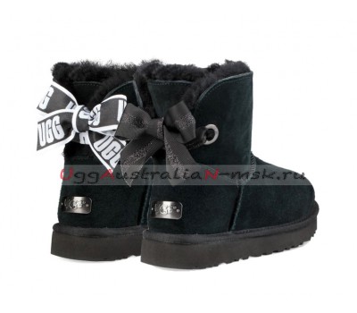 UGG BAILEY BOW MINI CUSTOMIZABLE BLACK