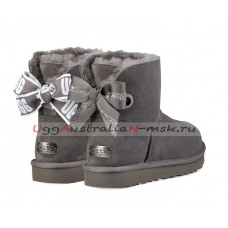 UGG BAILEY BOW MINI CUSTOMIZABLE CHARCOAL