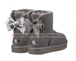 UGG BAILEY BOW MINI CUSTOMIZABLE CHARCOAL