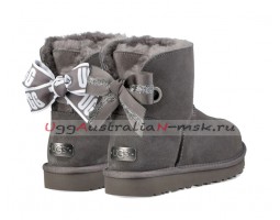 UGG BAILEY BOW MINI CUSTOMIZABLE CHARCOAL