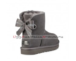 UGG BAILEY BOW MINI CUSTOMIZABLE CHARCOAL