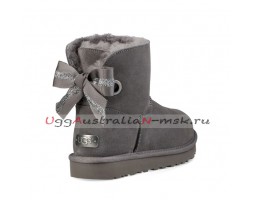 UGG BAILEY BOW MINI CUSTOMIZABLE CHARCOAL