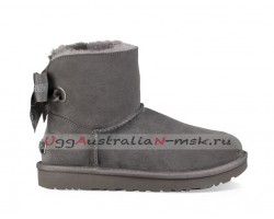 UGG BAILEY BOW MINI CUSTOMIZABLE CHARCOAL