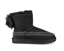 UGG BOW MINI FLUFF BOOT BLACK