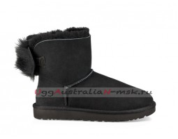 UGG BOW MINI FLUFF BOOT BLACK