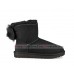 UGG BOW MINI FLUFF BOOT BLACK