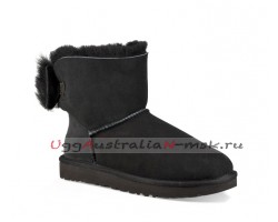 UGG BOW MINI FLUFF BOOT BLACK