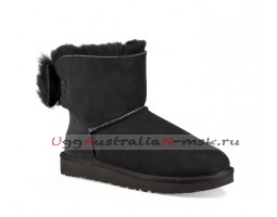 UGG BOW MINI FLUFF BOOT BLACK