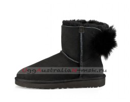 UGG BOW MINI FLUFF BOOT BLACK