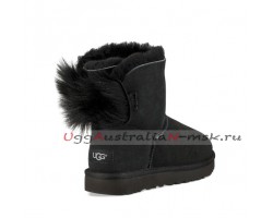 UGG BOW MINI FLUFF BOOT BLACK