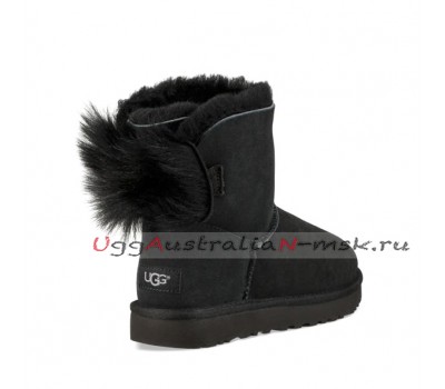 UGG BOW MINI FLUFF BOOT BLACK