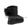 UGG BOW MINI FLUFF BOOT BLACK