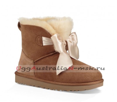 UGG GITA BOW MINI BOOT CHESTNUT