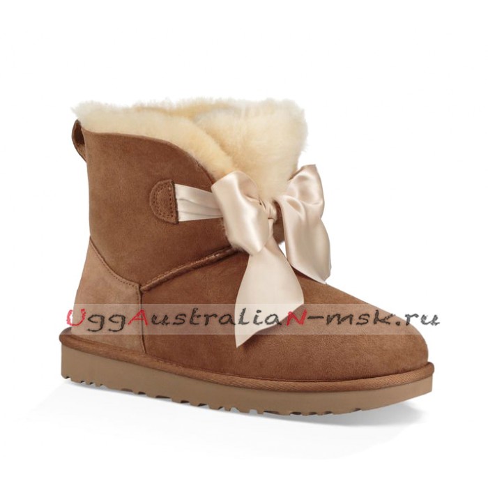 UGG GITA BOW MINI BOOT CHESTNUT