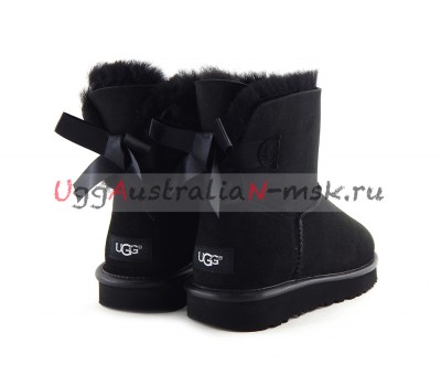 UGG MINI BAILEY BOW II METALLIC BLACK