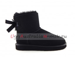 UGG MINI BAILEY BOW II METALLIC BLACK