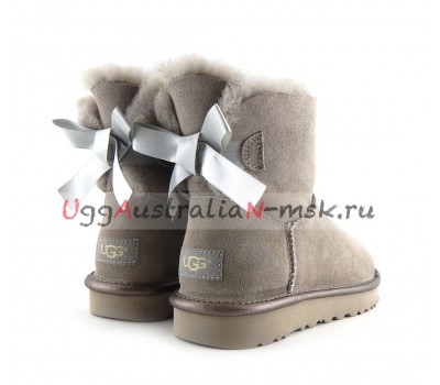 UGG MINI BAILEY BOW II METALLIC GREY VIOLET