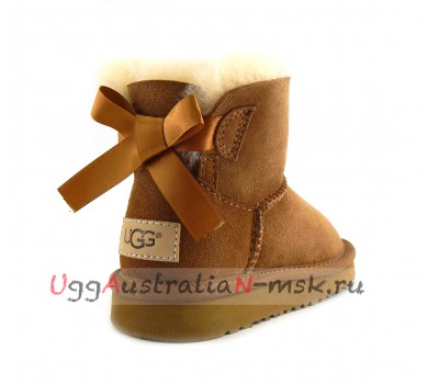 UGG KIDS MINI BAILEY BOW II CHESTNUT