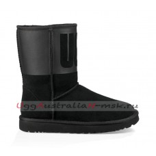 UGG CLASSIC SHORT RUBBER BOOT BLACK