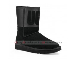 UGG CLASSIC SHORT RUBBER BOOT BLACK