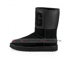 UGG CLASSIC SHORT RUBBER BOOT BLACK