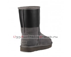 UGG CLASSIC SHORT RUBBER BOOT GREY / BLACK