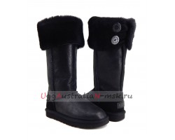 UGG BOOTS OVER THE KNEE BAILEY BUTTON II BOMBER BLACK
