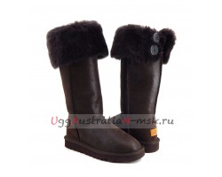 UGG BOOTS OVER THE KNEE BAILEY BUTTON II BOMBER CHOCOLATE