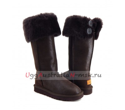 UGG BOOTS OVER THE KNEE BAILEY BUTTON II BOMBER CHOCOLATE