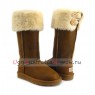 UGG BOOTS OVER THE KNEE BAILEY BUTTON II BOMBER CHESTNUT