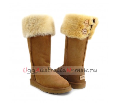 UGG BOOTS OVER THE KNEE BAILEY BUTTON II CHESTNUT