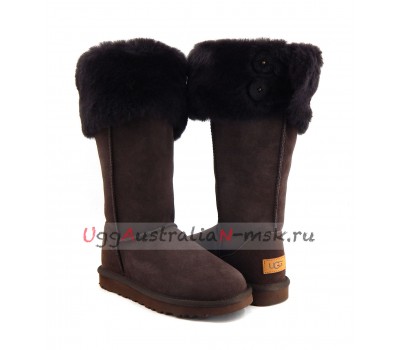 UGG BOOTS OVER THE KNEE BAILEY BUTTON II CHOCOLATE