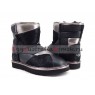UGG CLASSIC MINI GLITTER PATCHWORK BOOT BLACK