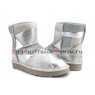 UGG CLASSIC MINI GLITTER PATCHWORK BOOT SILVER