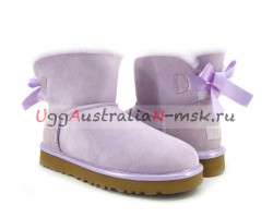 UGG MINI BAILEY BOW II METALLIC LAVENDER FOG